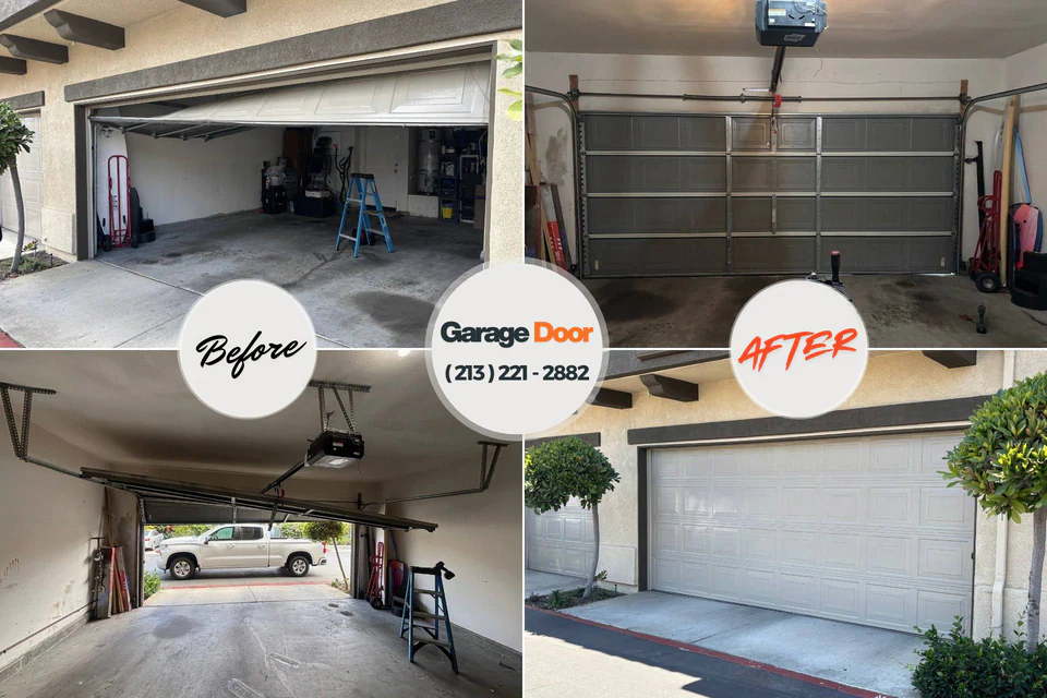 Before and after: garage door repair Holdrege, NE